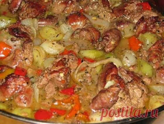 Куриная печень с вином, мёдом и яблоками - Кулинарный рецепт - Повар в доме
