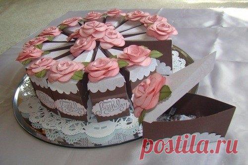 Бумажный торт с сюрпризами