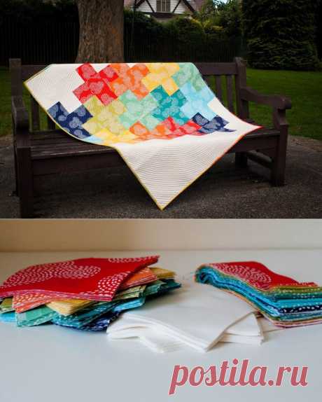 Плед Спиральные квадраты  /  KNITLY.com - блог о рукоделии