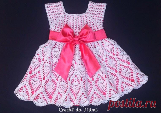 Нарядное платье для девочки крючком+СХЕМА. Elegante Kleider für Mädchen gehäkelt