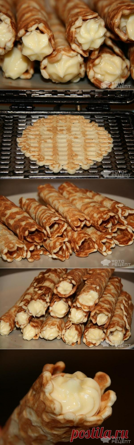 Вафельные трубочки - хрустящие в электровафельнице с заварным кремом.

Ингредиенты:
маргарин - 100гр;
куриное яйцо - 3 шт.;
сахар песок - 0,5 стакана;
мука - 1 стакан