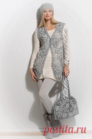 Сумка вязаная крючком Туманное утро. Моя авторская работа.