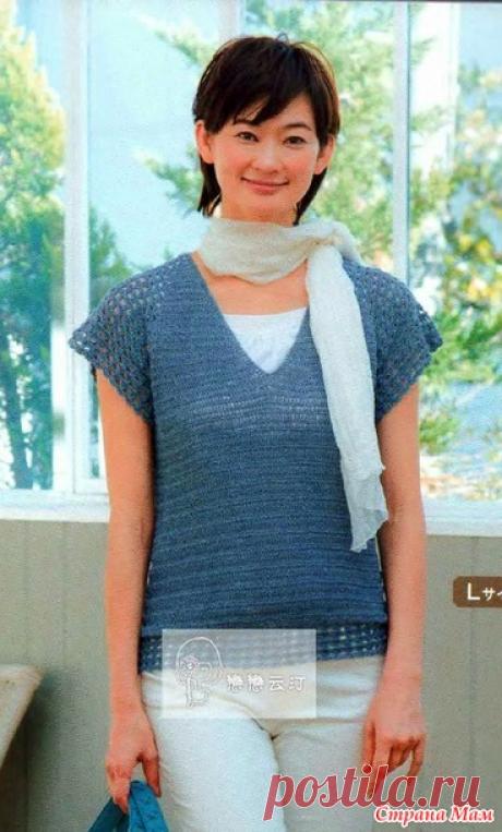 Ажурная кофточка\реглан сверху(два цвета). Крючок. - ВЯЗАНАЯ МОДА+ ДЛЯ НЕМОДЕЛЬНЫХ ДАМ - Страна Мам