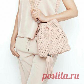 Secchio borsa all'uncinetto Borsa a secchiello trendy