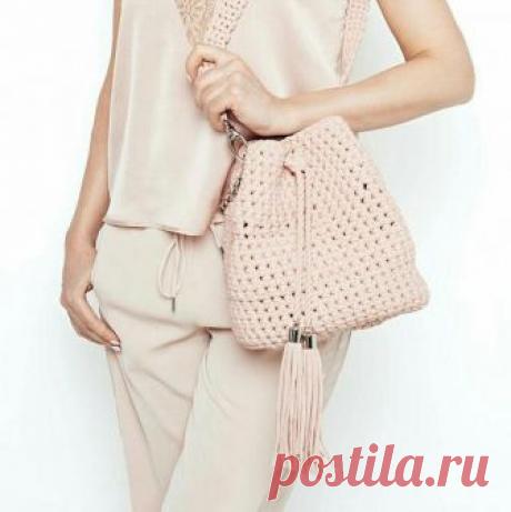 Secchio borsa all'uncinetto Borsa a secchiello trendy