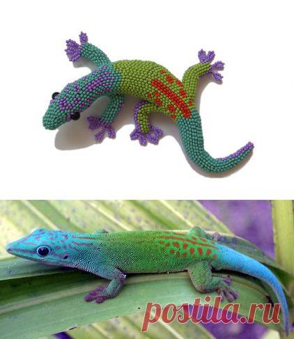 Мастер - класс «Phelsuma andamanensis или Изумрудный дневной геккон» | biser.info - всё о бисере и бисерном творчестве