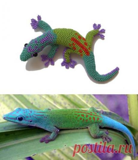 Мастер - класс «Phelsuma andamanensis или Изумрудный дневной геккон» | biser.info - всё о бисере и бисерном творчестве