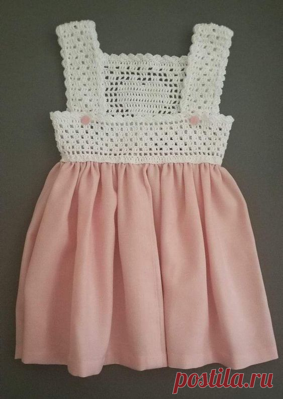 Vestidinhos de Crochê Infantil com Tecido: 40 Inspirações Encantadoras
