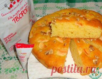 Творожный пирог с яблоками и орехами – кулинарный рецепт