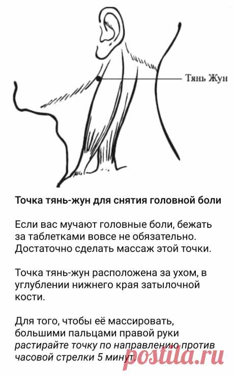 Точка Тянь Жун для снятия головной боли