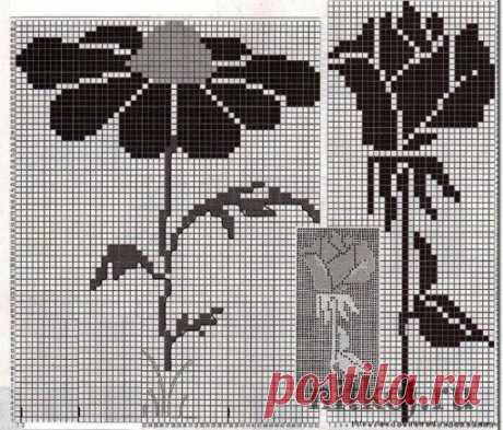 Топ с ромашкой – филейное вязание » Ниткой - вязаные вещи для вашего дома, вязание крючком, вязание спицами, схемы вязания