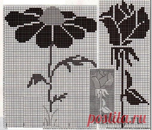 Топ с ромашкой – филейное вязание » Ниткой - вязаные вещи для вашего дома, вязание крючком, вязание спицами, схемы вязания