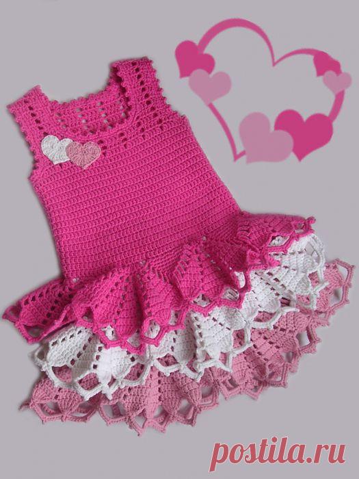 Валентина платье для девочек, вязание крючком узор ~ Craft, ручной блог