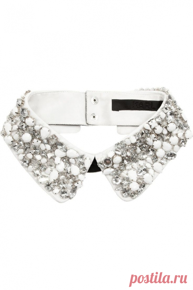 (87) Karl | Embellished cotton collar | Beaded collars