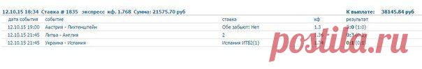 Испания возврат, пенку не забили... Но все равно в плюсе! А ты ставил? / Взлом логики
