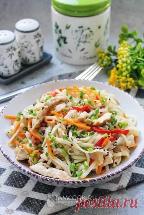 Удон с курицей в кисло-сладком соусе — рецепт с фото пошагово