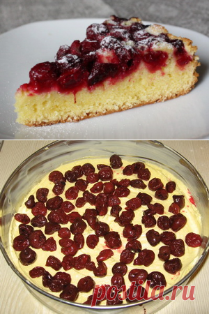 Бисквитный пирог с вишнями - Пошаговый рецепт с фото | Выпечка | Вкусный блог - рецепты под настроение