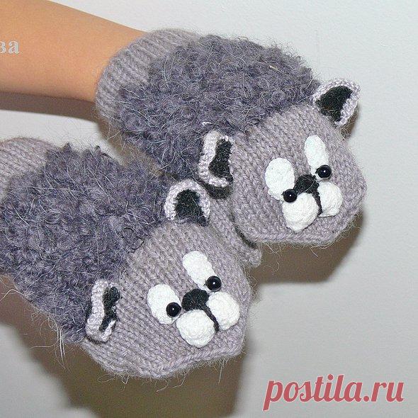 Вязаные варежки Кошки серые детские - авторская работа Забавный подарок  малышу на любой праздник , и просто поднимет настроение Размер от 0 мес до 5 лет. Возможно исполнение  и для взрослых любителей ипочитателей кошек  Предоплата готовой ...
