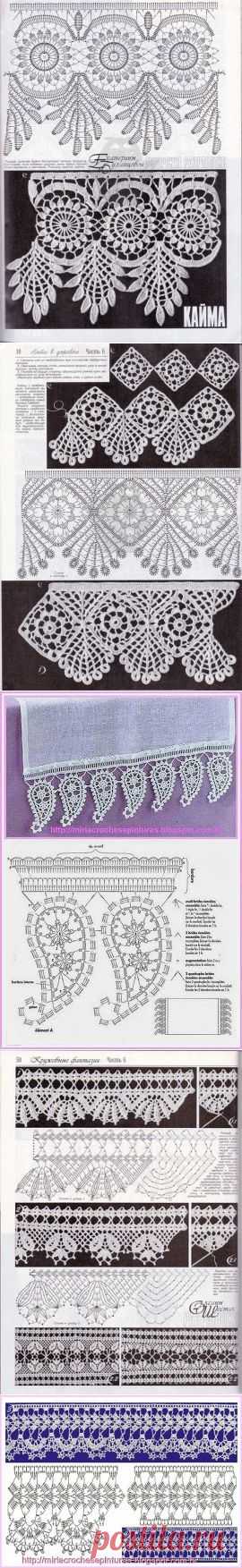 Широкая кайма крючком. | Any new stitches that inspire me