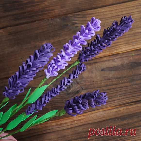 Лаванда из фоамирана DIY МК Цветы из пластичной замши Поделки для декора