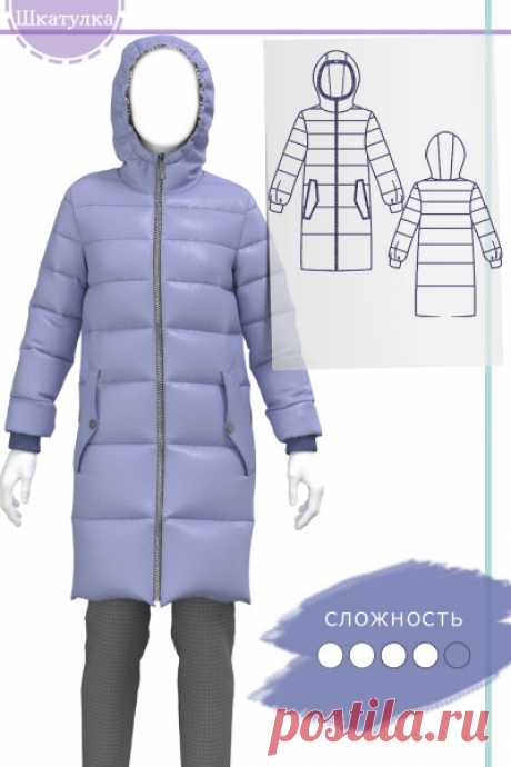 Выкройка женского стеганого пальто WC160321