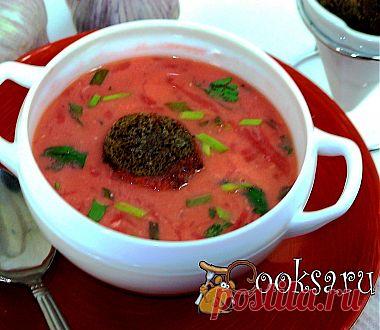 "Підбиваний" борщ с чесночными крутонами рецепт с фото
