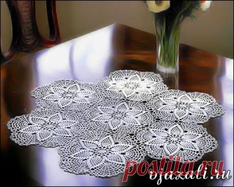 салфетка «ажурные цветы» | вязание