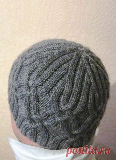 Вязаная мужская шапка спицами | Knitting- cluB         Вязание для Вас спицами и крючком