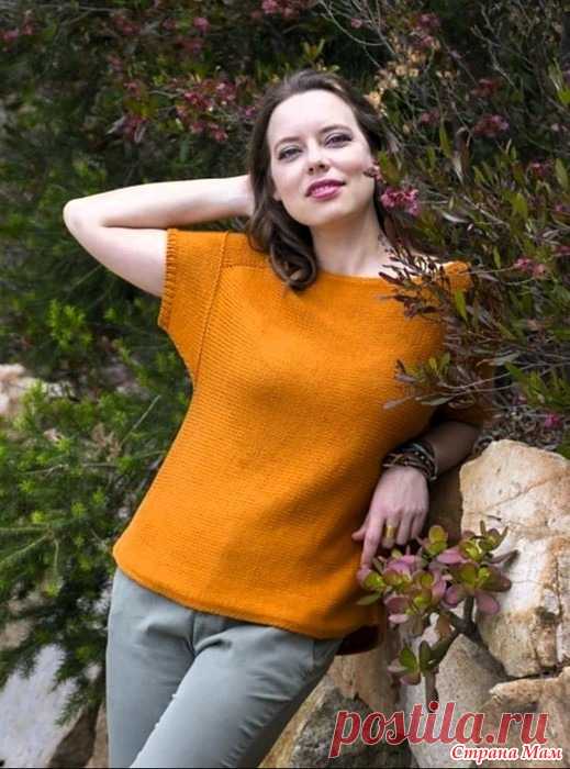 Топ Cesaria от Ирины Аникеевой. Спицы. https://hoteika.blogspot.com/