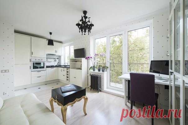 Интерьер однокомнатной квартиры в панельной пятиэтажке площадью 31 кв.м