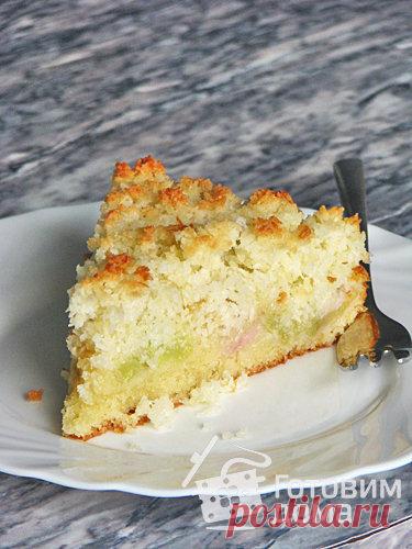 Ревенный пирог с кокосовой глазурью - пошаговый рецепт с фото на Готовим дома