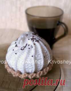 Корзиночки с кремом, связанные крючком. Мастер-класс.