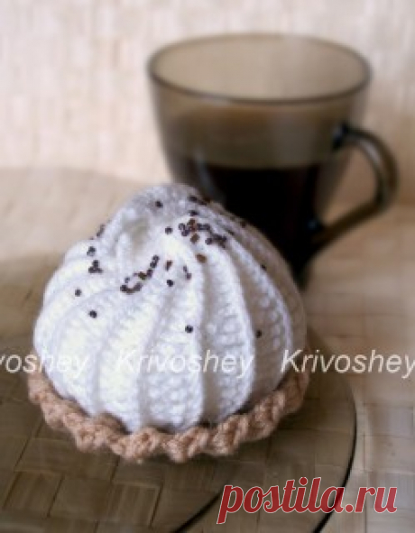 Корзиночки с кремом, связанные крючком. Мастер-класс.