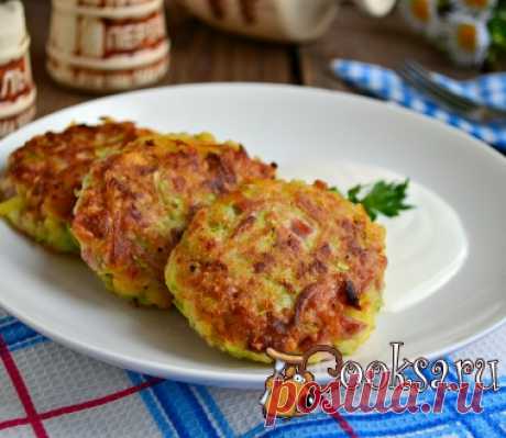 Котлеты из кабачков и картофеля с овсянкой и колбасой фото рецепт приготовления