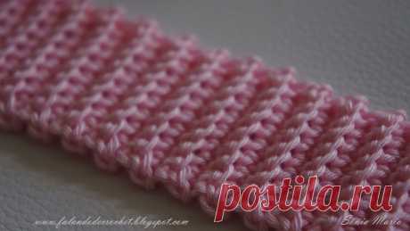 Гранёная резинка крючком. МК. / FALANDO DE CROCHET