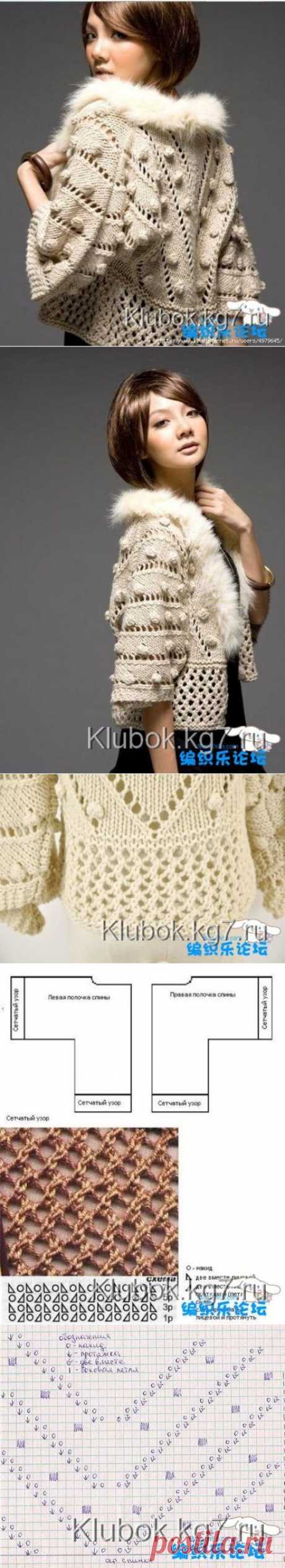 МОЛОДЕЖНЫЙ ЖАКЕТ-НАКИДКА | Клубок