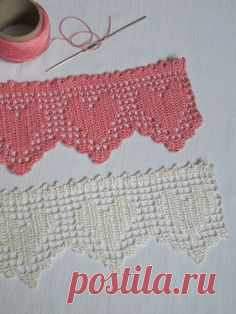 White hand crochet lace with hearts - suitable for wedding decors, your own craft projects, towels, table runners, pillow cases, bags and purses. I will crochet lace special for you in your size and color! Convo please about your idea and we will create together! Width of lace about 4,