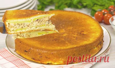 Заливной пирог с рыбой: