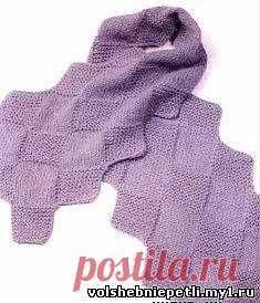 Шарфик диагональной шахматкой.