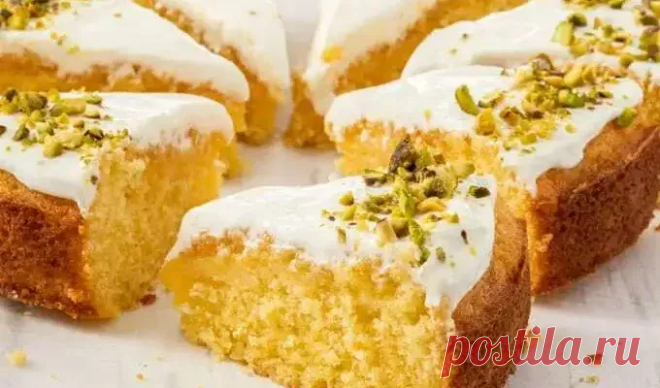 Греческий апельсиновый пирог из манной крупы