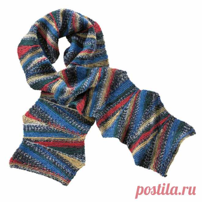 Шарф укороченными рядами