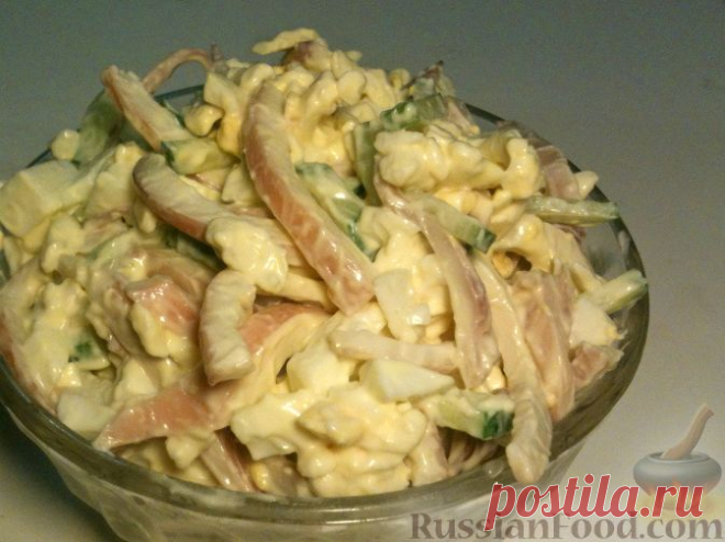 Рецепт: Кальмары с сыром и чесноком на RussianFood.com