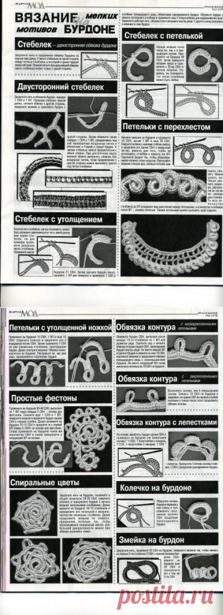 ВЯЗАНИЕ МЕЛКИХ МОТИВОВ НА БУРДОНЕ...