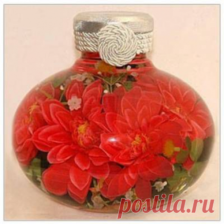 Удивительный ! Цветы в глицерине,желатине и соли.