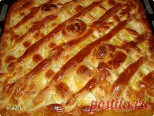 Пирог дрожжевой с яблоками и лимоном | Страна Мастеров