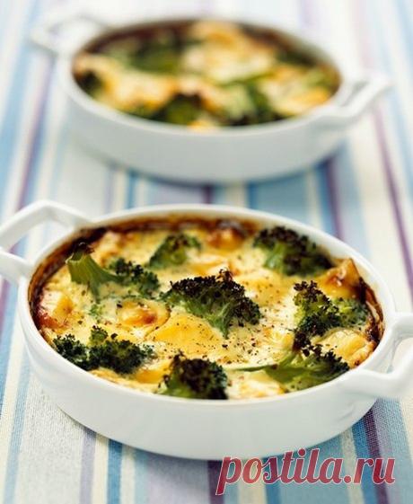 Запеканка с мясным фаршем и брокколи