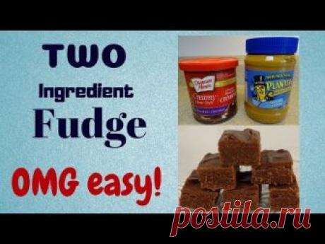 Two Ingredient Chocolate Peanut Butter Fudge