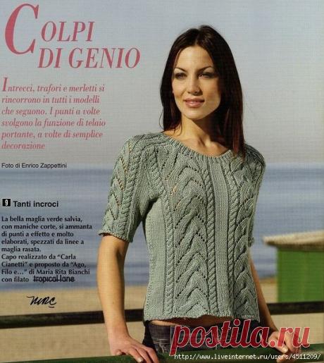 Летняя кофточка спицами.