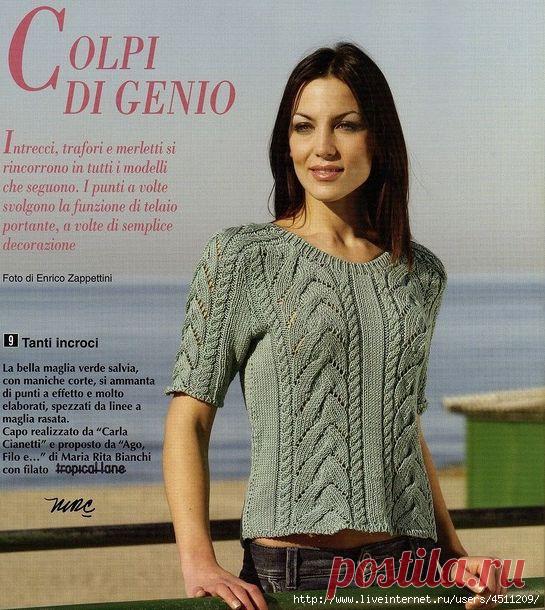 Летняя кофточка спицами.