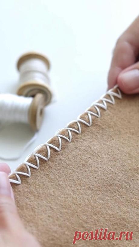 Пин содержит это изображение: Hand sewing tutorial, overlock stitch by hand